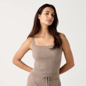 BNWT uniqlo washable knit ribbed camisole top - medium, 33 khaki